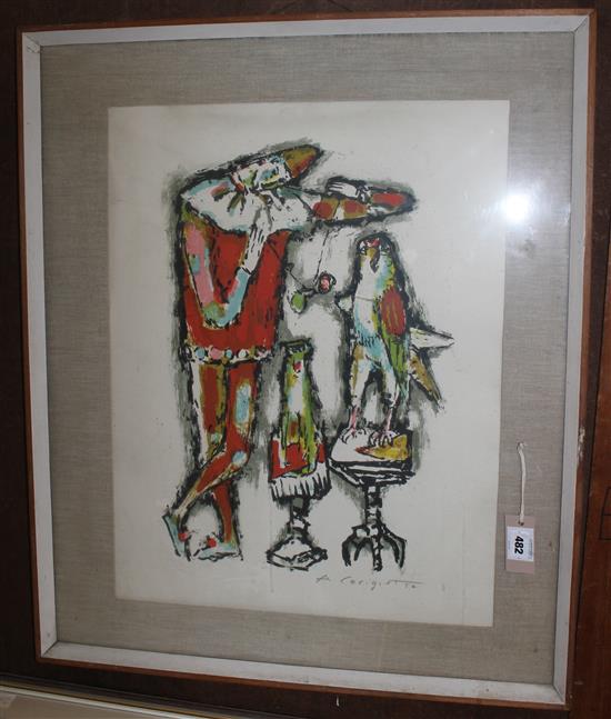 Alois Carigiet (1902-1985), lithograph, Circus performer, signed and dated 57